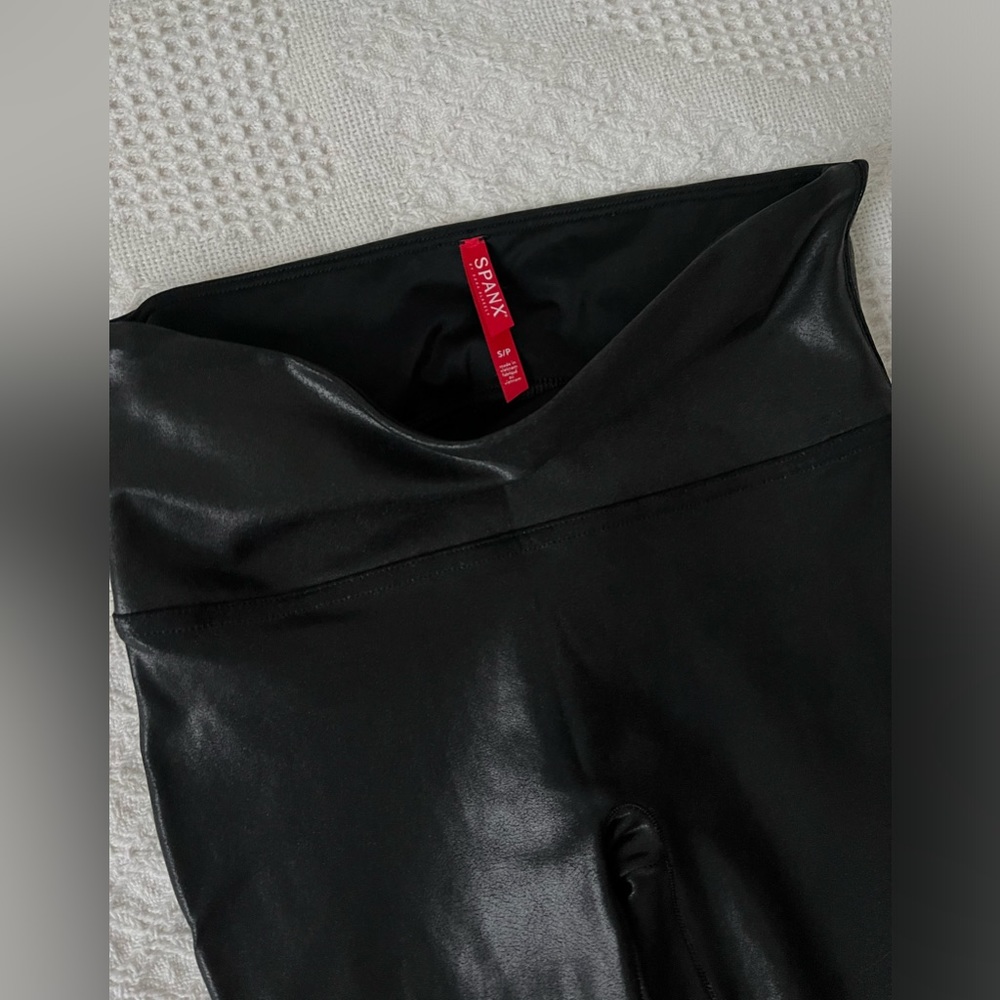 SPANX Black Faux Leather Leggings